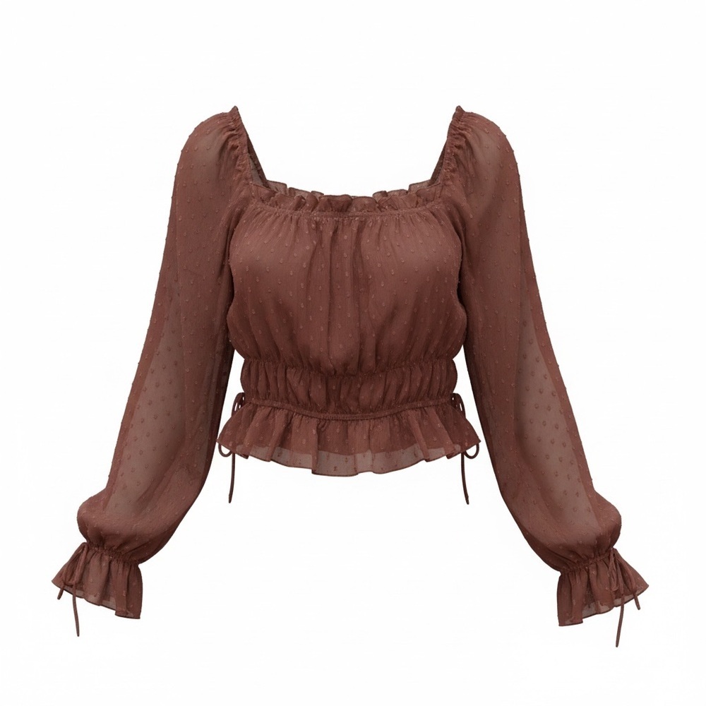 Altar’d State NWT mauve frilly top, small